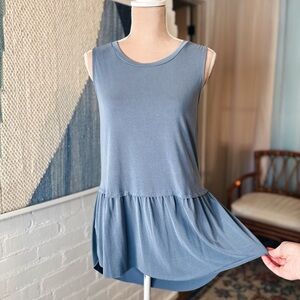 NWOT Mote Modal Blend Slate Blue Buttery Soft Babydoll Top